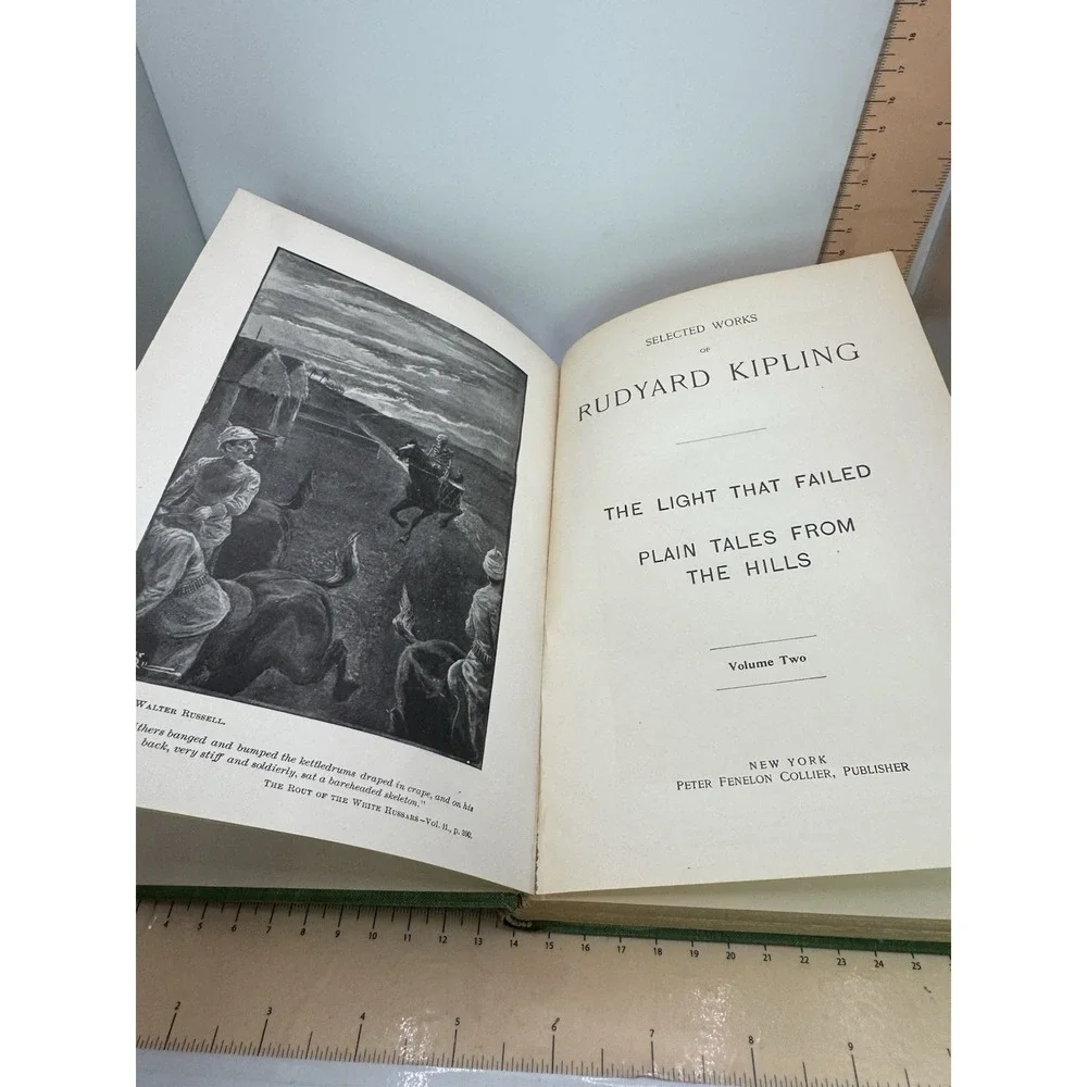 Vintage 1900s Vol. 1, 2, & 3 Selected Works Rudyard Kipling‎ Green HC